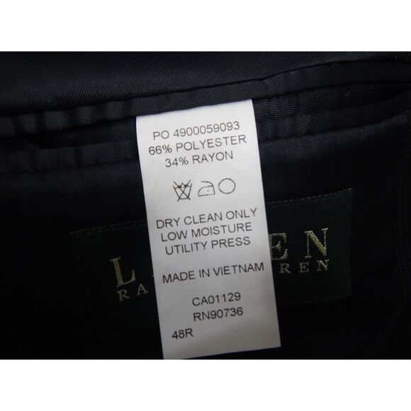 Lauren Ralph Lauren Blazer Men's Size 48R Pinstripe Black Two Button EUC - Picture 5 of 12
